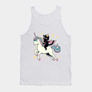 cat rides unicorn Tank Top